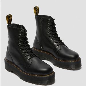Dr Martens Jadon Womens Mens Boots Blk Leather Platform UK 7 USM 8 USW 9.5/10.